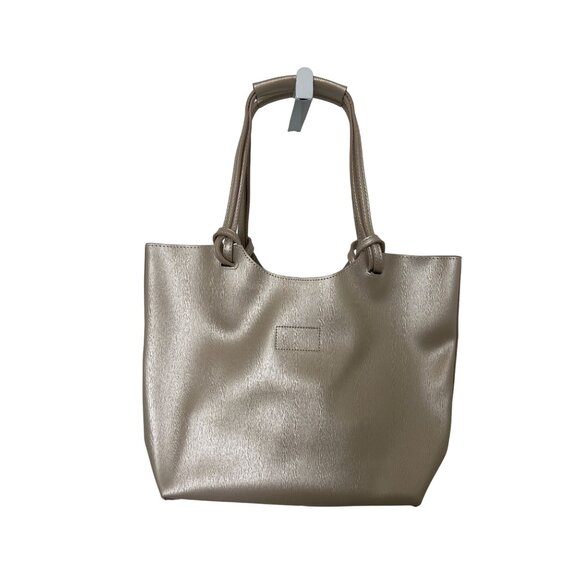 Neiman Marcus Metallic Vegan Leather Tote Bag - Picture 2 of 3